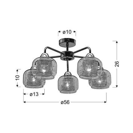Lámpara de suspensión RAY 5xE14/40W/230V