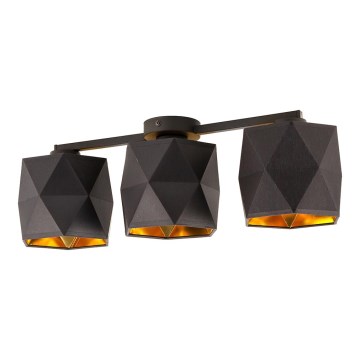 Lámpara de suspensión SIRO 3xE27/15W/230V negro/dorado