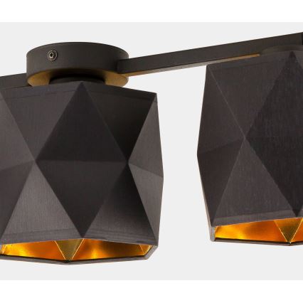 Lámpara de suspensión SIRO 3xE27/15W/230V negro/dorado