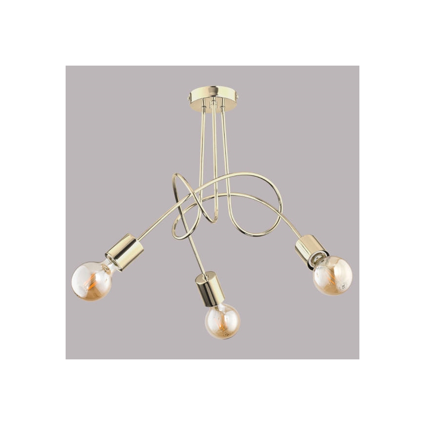 Lámpara de suspensión TANGO 3xE27/60W/230V dorado