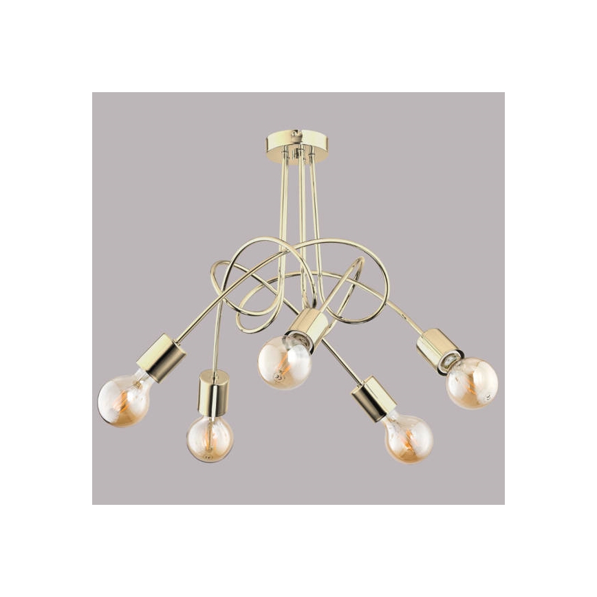 Lámpara de suspensión TANGO 5xE27/60W/230V dorado