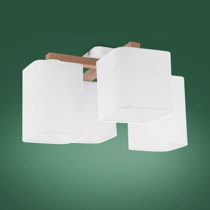 Lámpara de suspensión TORA 4xE27/15W/230V blanco