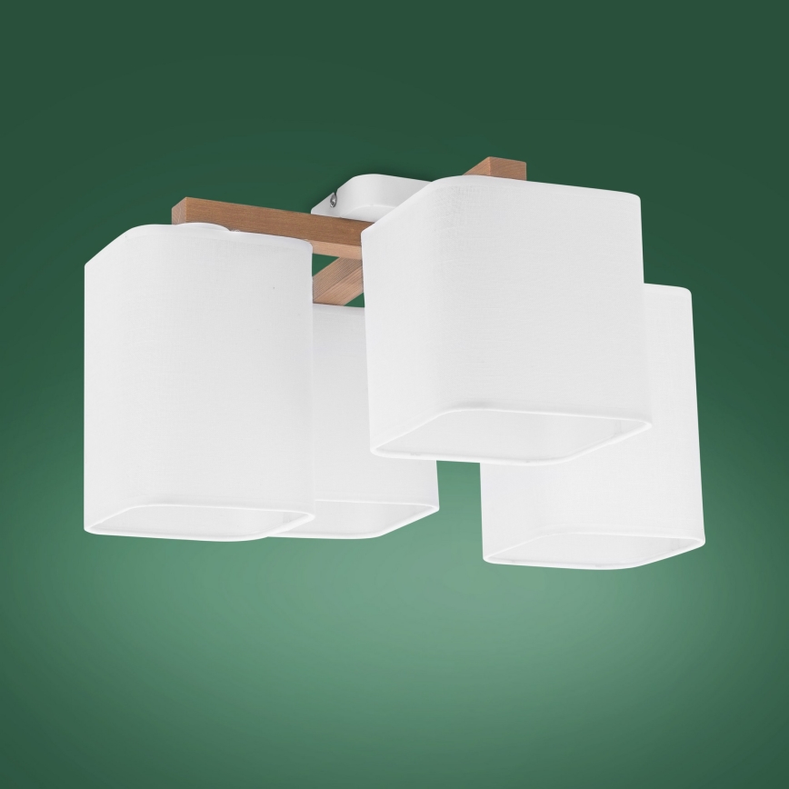 Lámpara de suspensión TORA 4xE27/15W/230V blanco