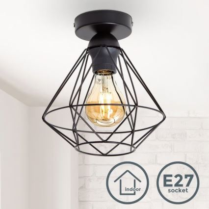 Lámpara de techo 1xE27/40W/230V negra