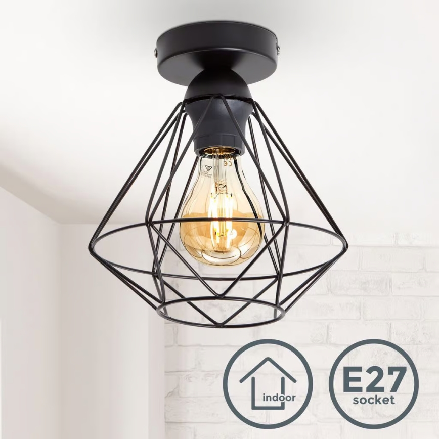 Lámpara de techo 1xE27/40W/230V negra