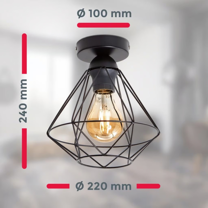 Lámpara de techo 1xE27/40W/230V negra