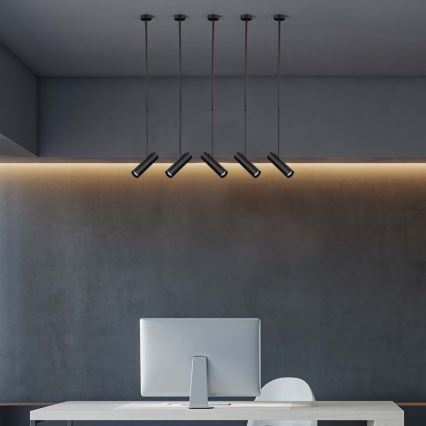 Lámpara colgante con varilla 1xGU10/35W/230V negro