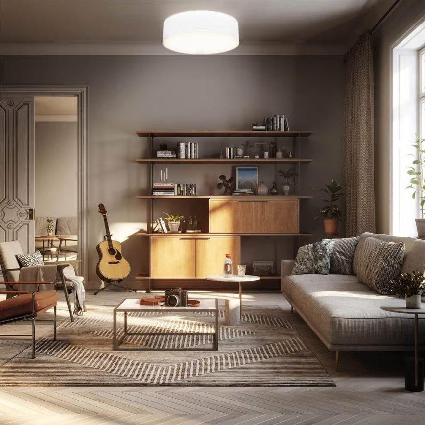 Lámpara de techo 2x E27, 40 W, 230 V, diámetro 38 cm, blanco