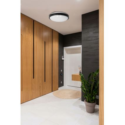 Lámpara de techo 2xE27/40W/230V, diámetro 29,5 cm, negra