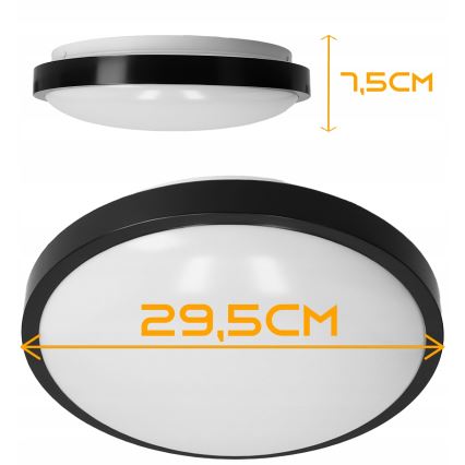 Lámpara de techo 2xE27/40W/230V, diámetro 29,5 cm, negra