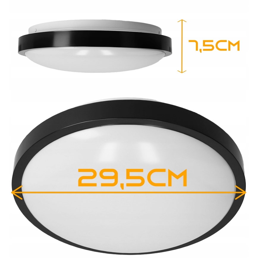 Lámpara de techo 2xE27/40W/230V, diámetro 29,5 cm, negra