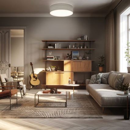 Lámpara de techo 2xE27/40W/230V Ø 38 cm beige