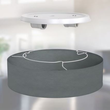 Lámpara de techo 2xE27/40W/230V, Ø 38 cm, gris