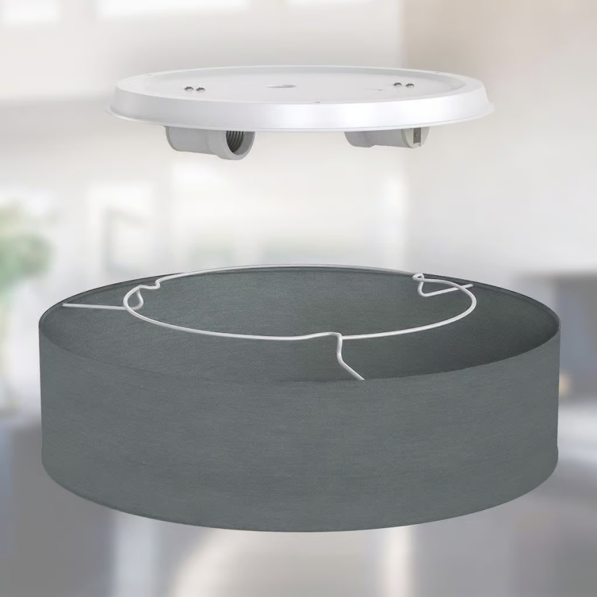 Lámpara de techo 2xE27/40W/230V, Ø 38 cm, gris