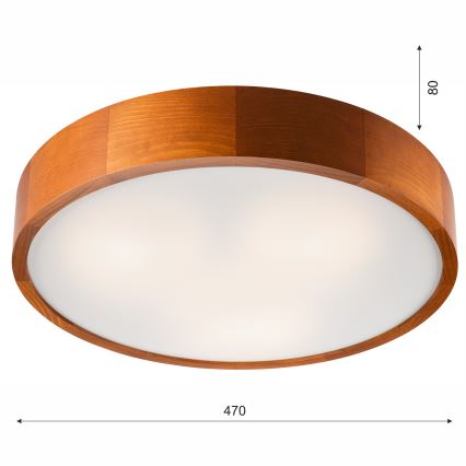 Lámpara de techo 3xE27/60W/230V pino