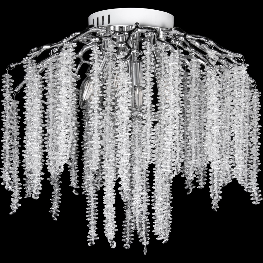 Lámpara de techo 6xE14/60W/230V + 3xLED/3W diá. 54 cm cromo brillante