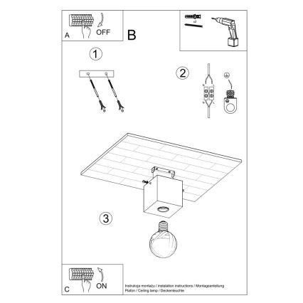 Lámpara de techo ABEL 1xE27/60W/230V concreto