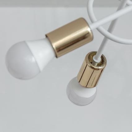 Lámpara de techo adosada OXFORD 5xE27/15W/230V dorada/blanca