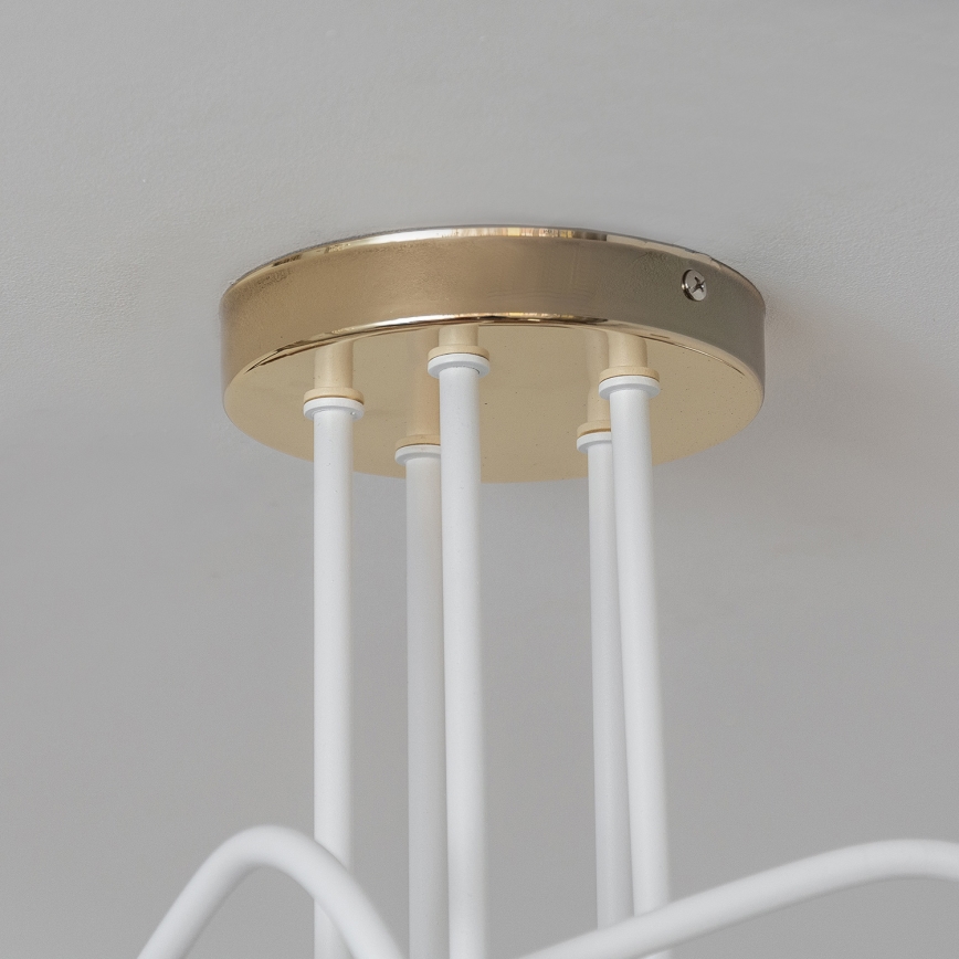 Lámpara de techo adosada OXFORD 5xE27/15W/230V dorada/blanca