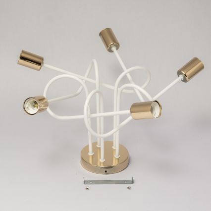 Lámpara de techo adosada OXFORD 5xE27/15W/230V dorada/blanca