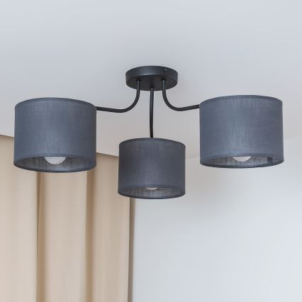 Lámpara de techo ALBA de montaje en superficie 3xE27/15W/230V, gris