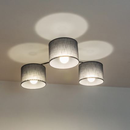 Lámpara de techo ALBA de montaje en superficie 3xE27/15W/230V, gris