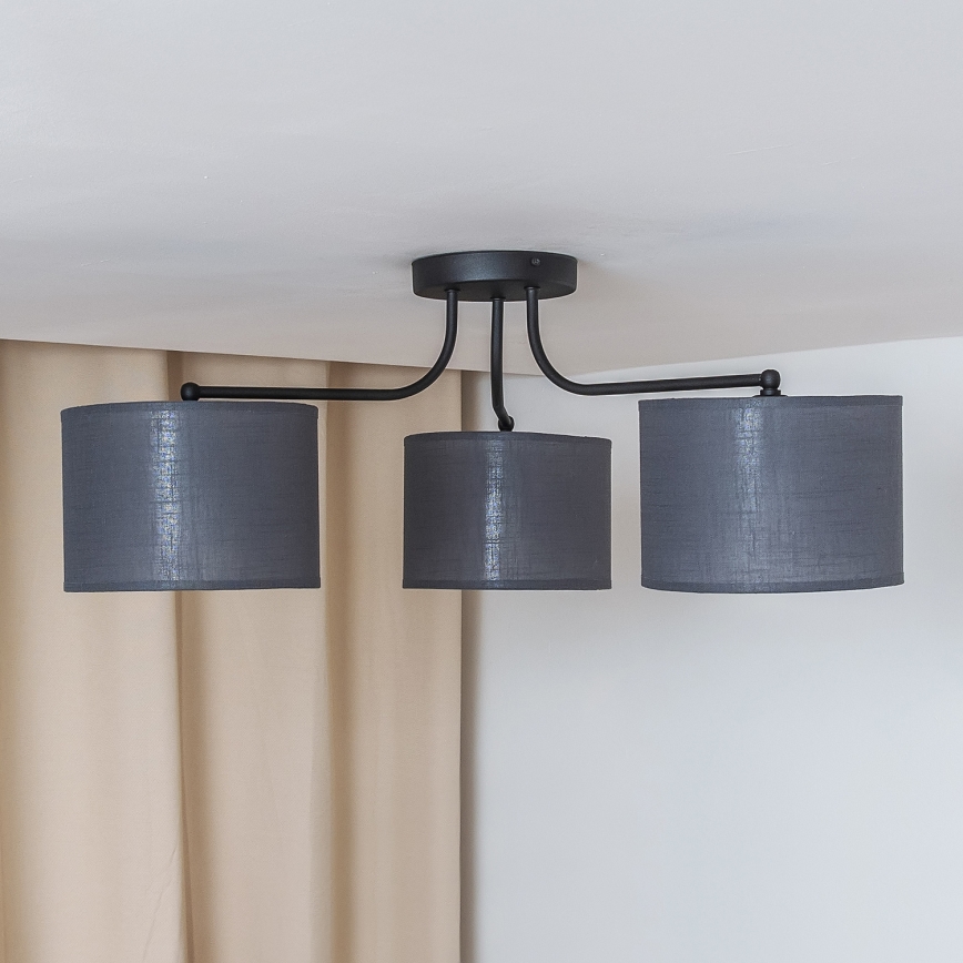 Lámpara de techo ALBA de montaje en superficie 3xE27/15W/230V, gris