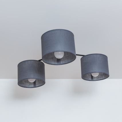 Lámpara de techo ALBA de montaje en superficie 3xE27/15W/230V, gris