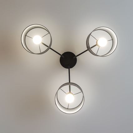 Lámpara de techo ALBA de montaje en superficie 3xE27/15W/230V, gris