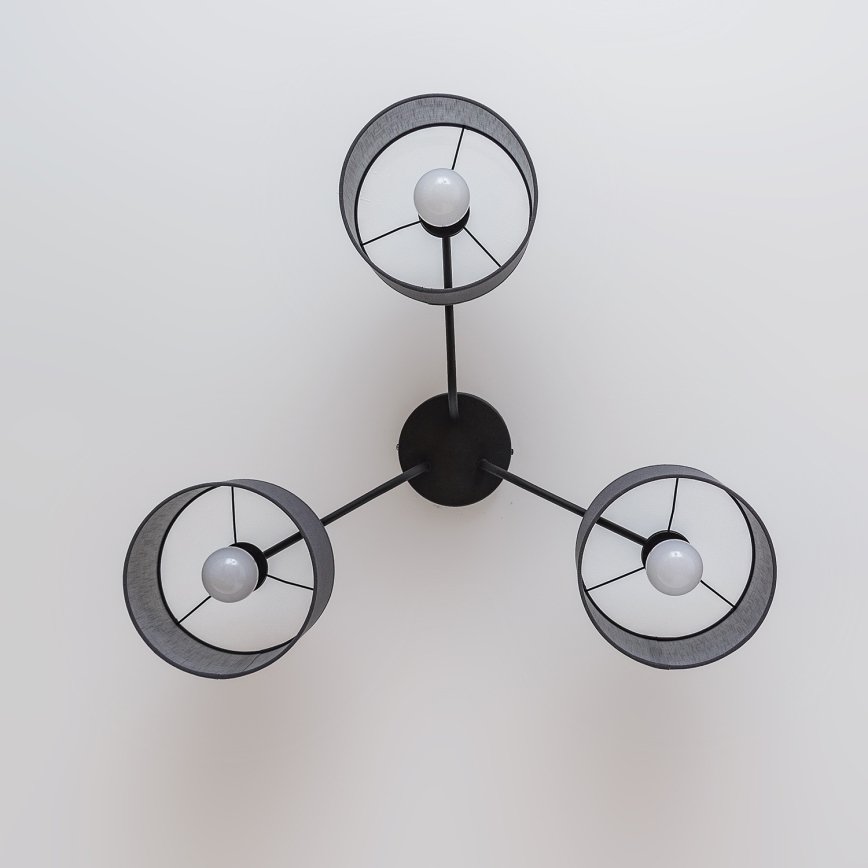 Lámpara de techo ALBA de montaje en superficie 3xE27/15W/230V, gris