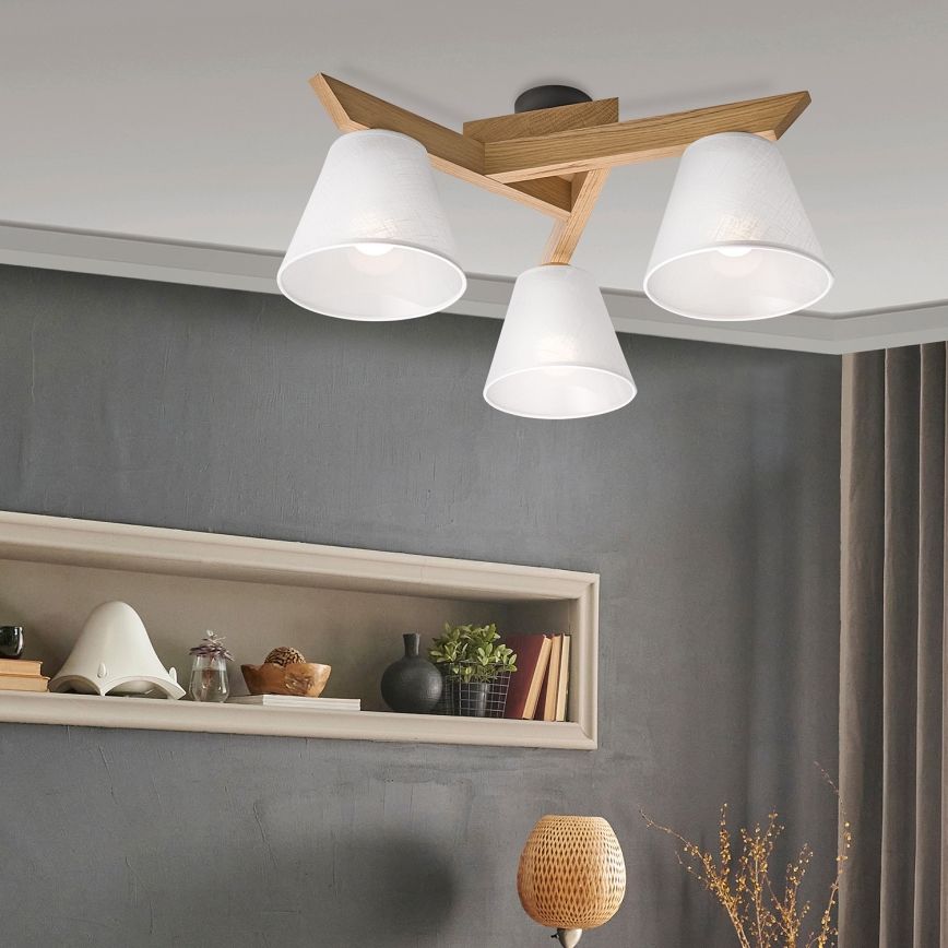 Lámpara de techo empotrada ANTONIO 3xE14/40W/230V roble