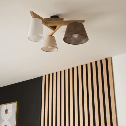 Lámpara de techo empotrada ANTONIO 3xE14/40W/230V roble