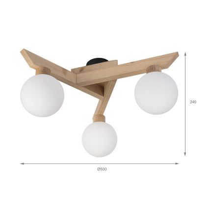 Lámpara de techo ANTONIO de montaje en superficie 3xG9/5W/230V roble/blanco