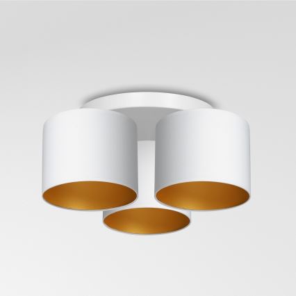 Lámpara de techo empotrada ARDEN 3xE27/60W/230V blanca/dorada