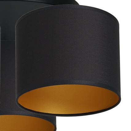 Lámpara de techo empotrada ARDEN 3xE27/60W/230V negro/dorado