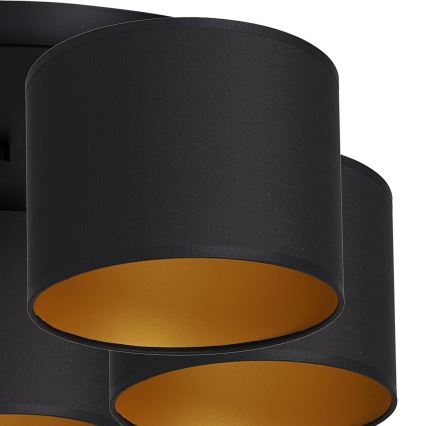 Lámpara de techo empotrada ARDEN 5xE27/60W/230V negro/dorado