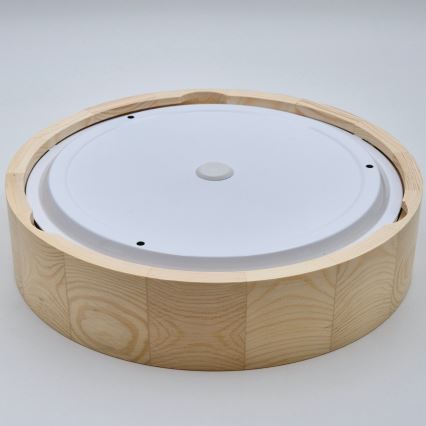 Lámpara de techo para baño NATURAL 3xE27/15W/230V IP54 pino Ø 37 cm