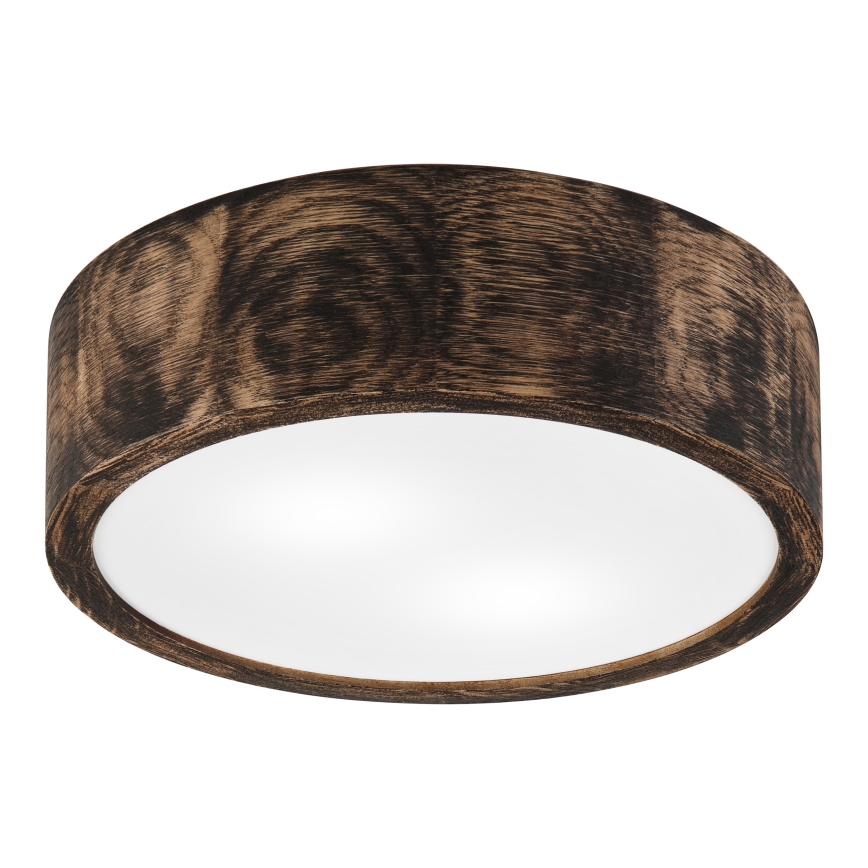 Lámpara de techo para baño OAK SMOKY 2xE27/15W/230V IP54 Ø 27,5 cm roble/marrón