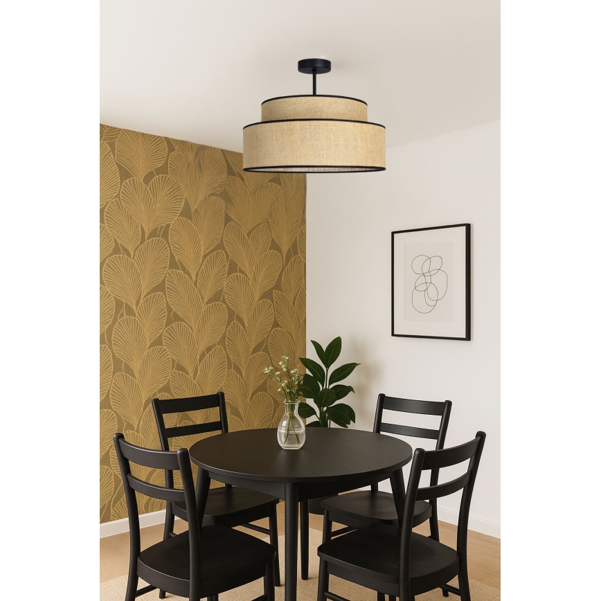 Lámpara de techo BOHO 1xE27/60W/230V diá. 40 cm beige