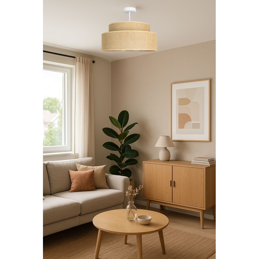 Lámpara de techo BOHO 1xE27/60W/230V diá. 40 cm beige