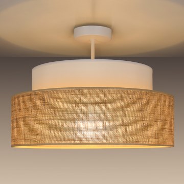 Lámpara de techo BOHO 1xE27/60W/230V diá. 40 cm blanco/beige