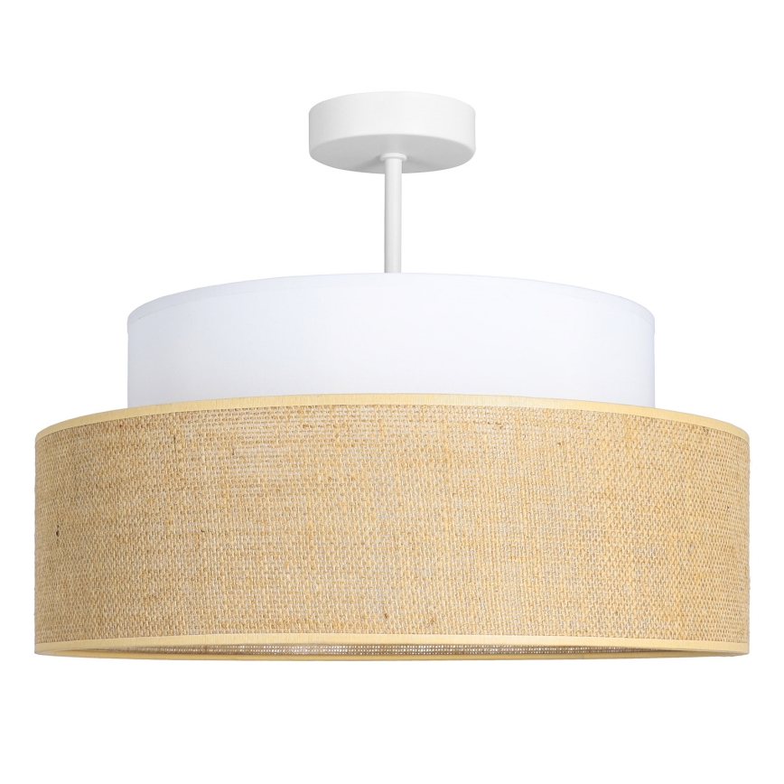 Lámpara de techo BOHO 1xE27/60W/230V diá. 40 cm blanco/beige