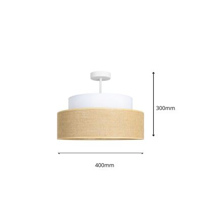 Lámpara de techo BOHO 1xE27/60W/230V diá. 40 cm blanco/beige