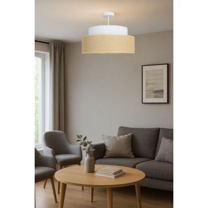 Lámpara de techo BOHO 1xE27/60W/230V diá. 40 cm color crema/beige