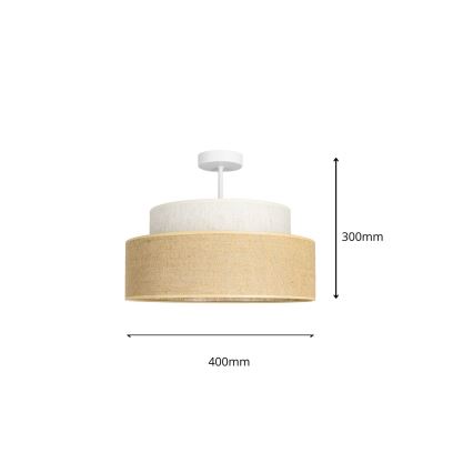 Lámpara de techo BOHO 1xE27/60W/230V diá. 40 cm color crema/beige