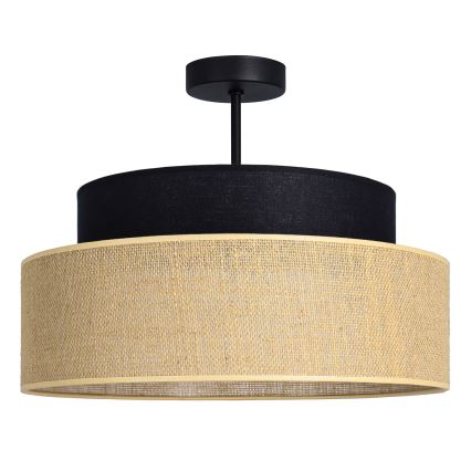Lámpara de techo BOHO 1xE27/60W/230V diá. 40 cm negro/beige