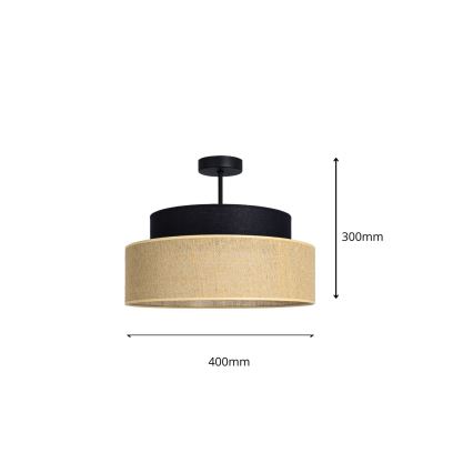 Lámpara de techo BOHO 1xE27/60W/230V diá. 40 cm negro/beige