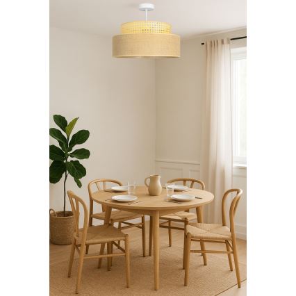 Lámpara de techo BOHO 1xE27/60W/230V diá. 40 cm ratán
