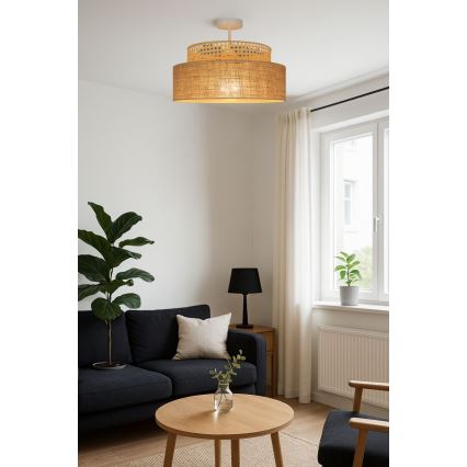 Lámpara de techo BOHO 1xE27/60W/230V diá. 40 cm ratán