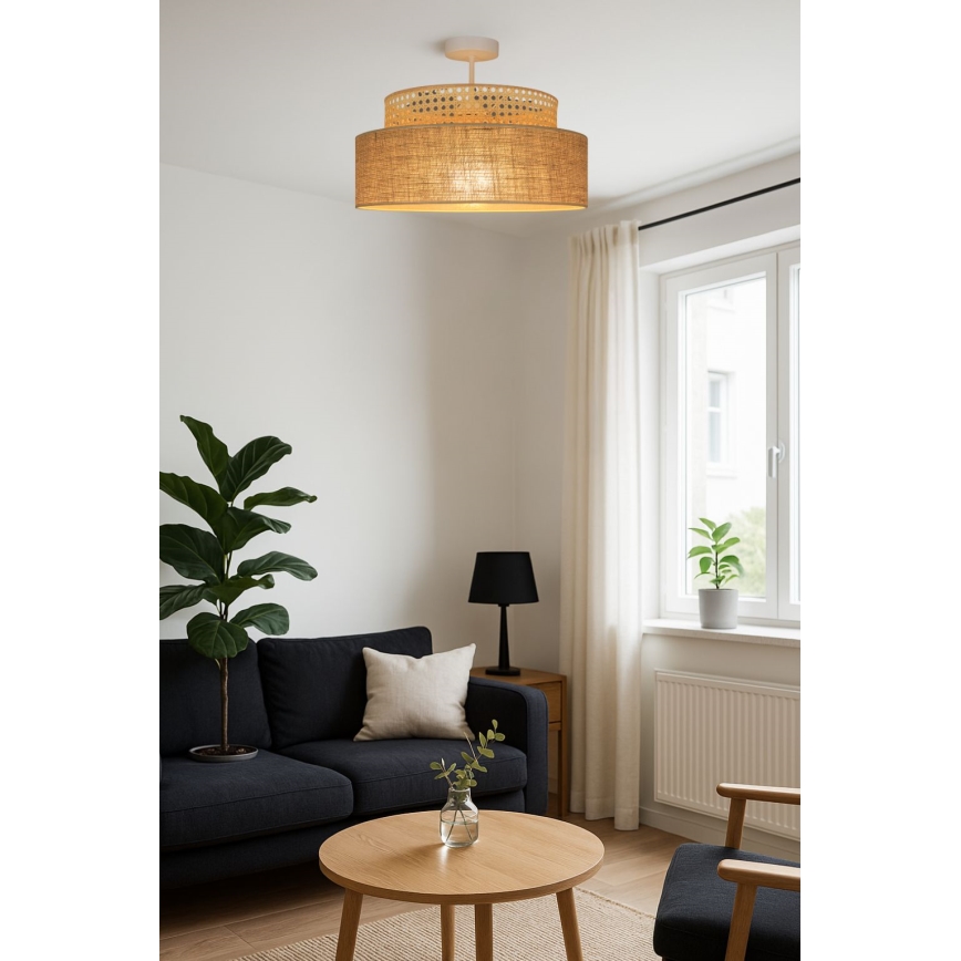 Lámpara de techo BOHO 1xE27/60W/230V diá. 40 cm ratán